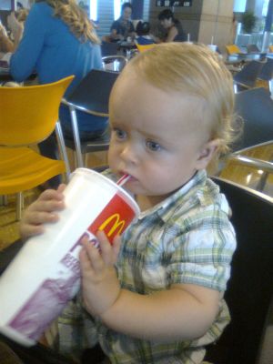 Alex having a McDonalds coke!